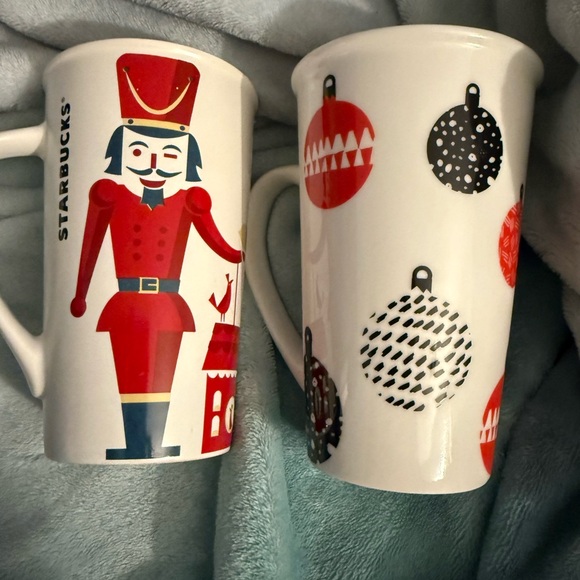 Starbucks Nutcracker and Ornament Mug Set - Red and White - Picture 1 of 5